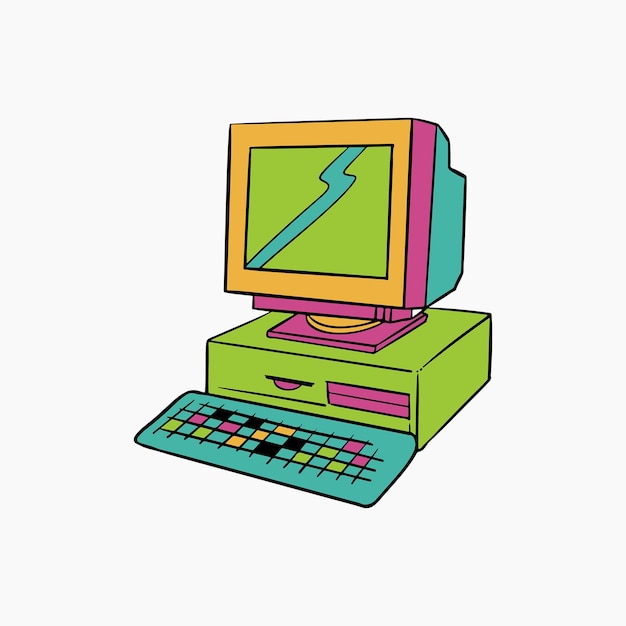 desktop computer illustratie