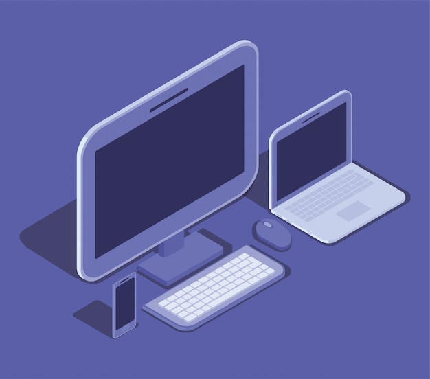 Desktop computer technology device icon