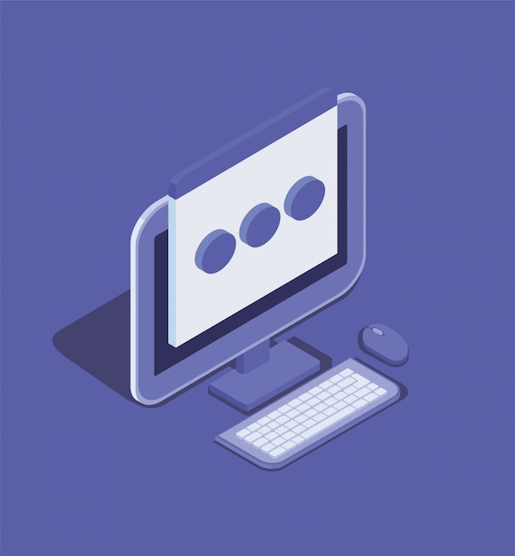 Desktop computer technology device icon