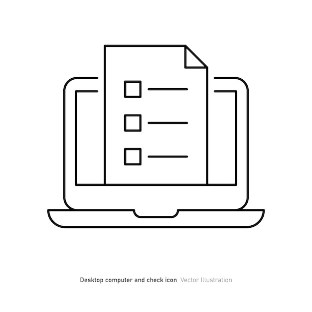 Desktop computer with Checklist icon design vector illustration