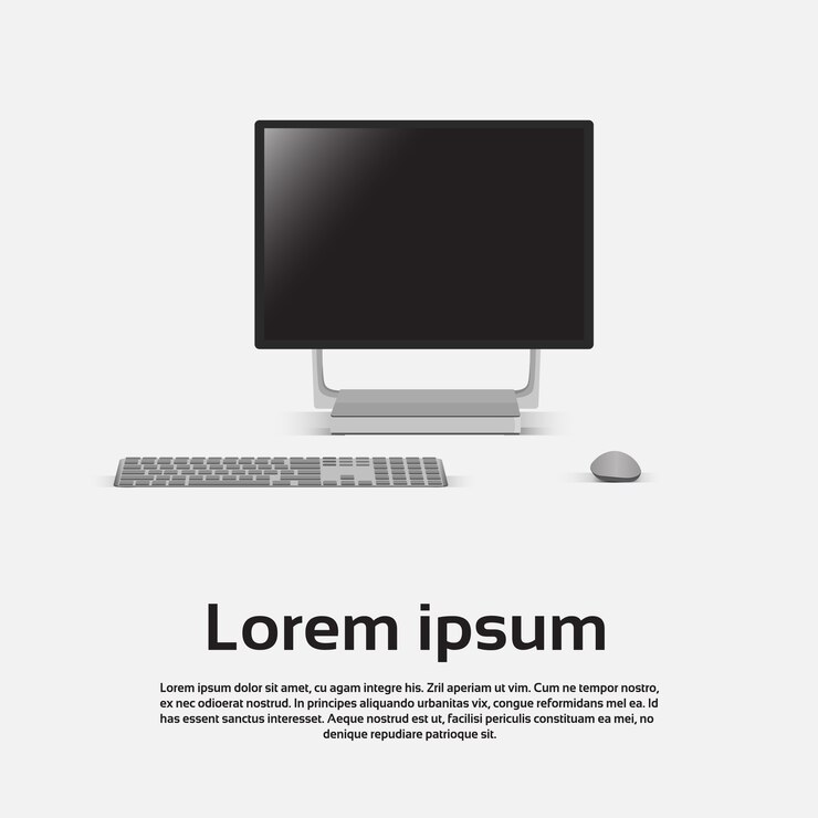 Vector desktop logo modern computer workstation icon vector illustration