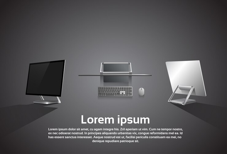 Vector desktop logo modern computer workstation icon