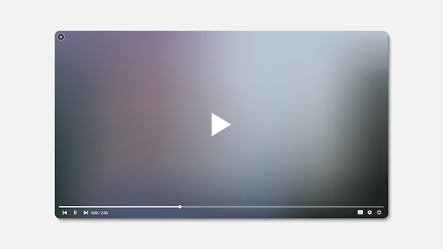 Desktop Multimedia Player UI Interface. Video Player Mockup. Vector illustration