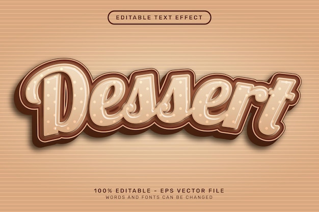 dessert 3d text effect and editable text effect