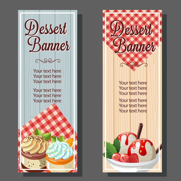 dessert banner met ijs