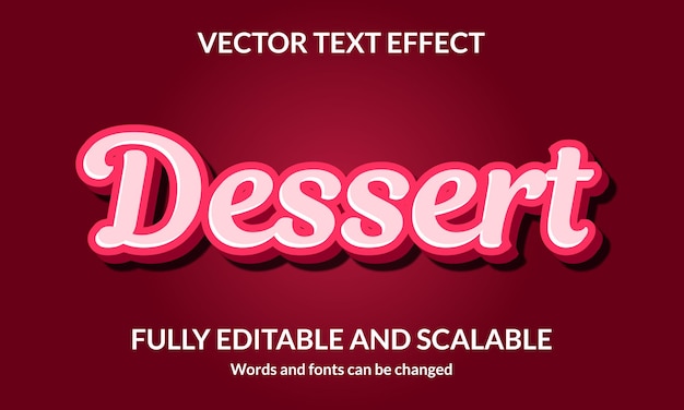 Dessert bewerkbaar 3d-tekststijleffect