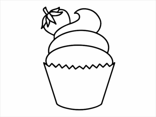 Dessert Cake Line Art Illustration