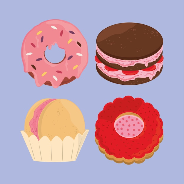 Dessert cartoon icons