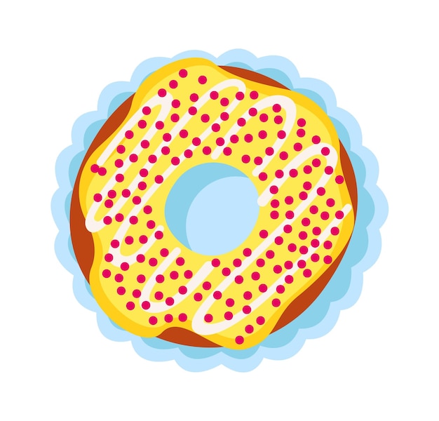 Десерт Пончик Сладкая еда Векторная иллюстрация