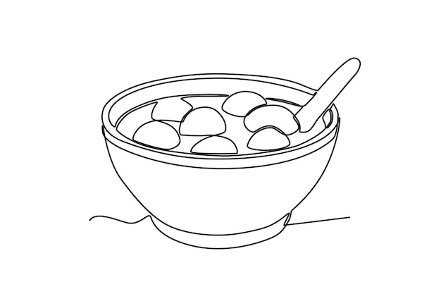 Vector a dessert for festivals dongzhi festival oneline drawing