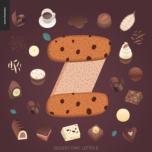 Dessert font letter z