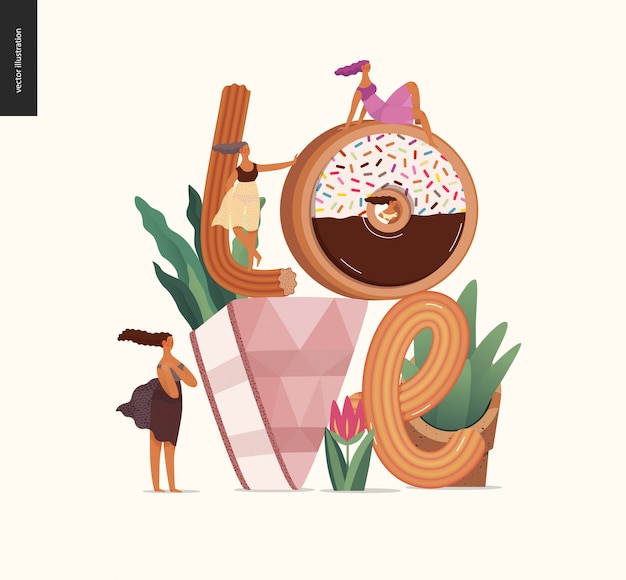 dessert font lettering love