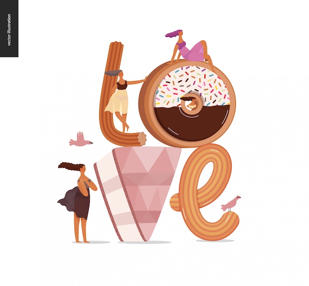 dessert font lettering love