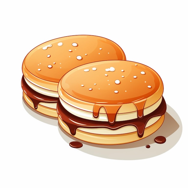 dessert food sweet illustration japan japanese vector snack pancake bakery dorayaki isola