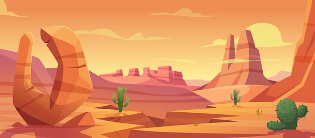 dessert landscape cartoon wild background with desert cliffs exact vector sahara landscape