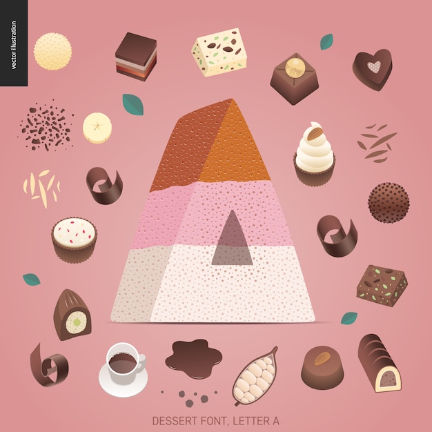 Dessert lettertype - letter a