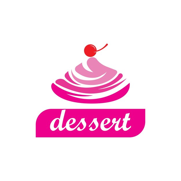 Vettore disegno del logo del dessert modello di illustrazione dell'icona del vettore