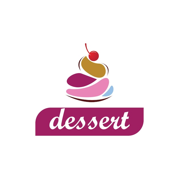 Disegno del logo del dessert modello di illustrazione dell'icona del vettore