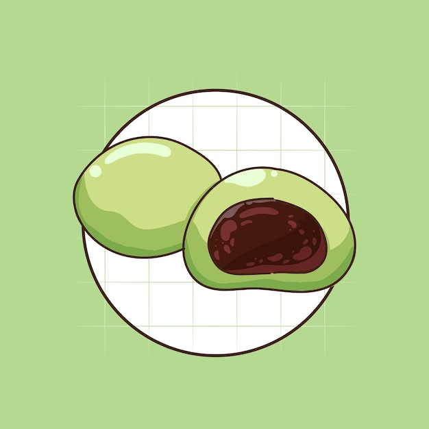 Vector dessert mochi matcha