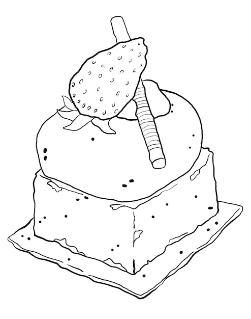 dessert outline for coloring book