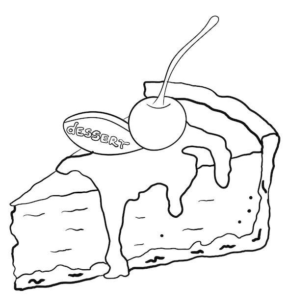 Dessert outline for coloring book