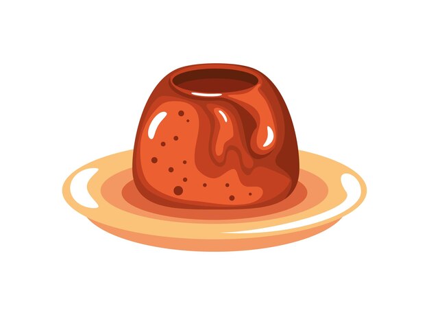 Vector dessert pudding icon isolated vector