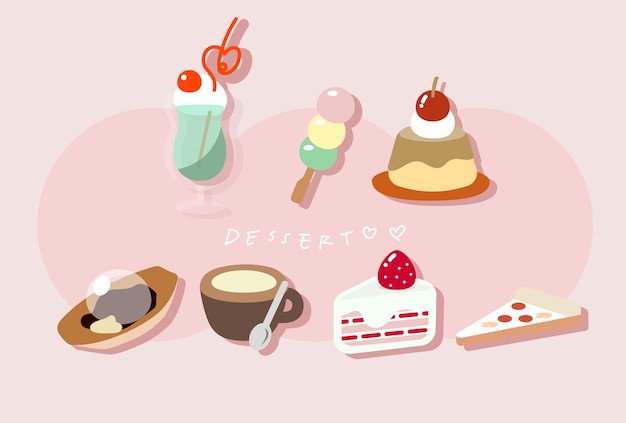 Vector dessert set