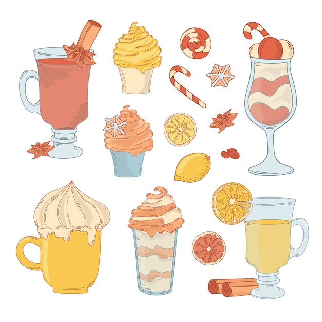 Vector dessert set