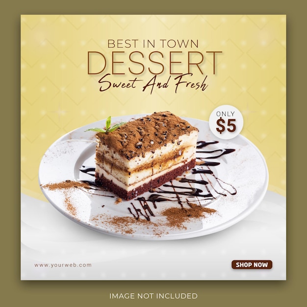 Vector dessert social media post template design