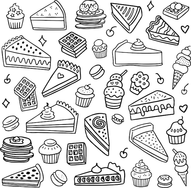 desserts doodle collection