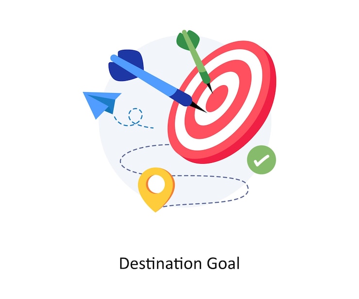 Vector destination goal concepts style illustration eps 10 file