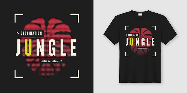 Destination jungle. stylish t-shirt and apparel modern design with tropical leaf