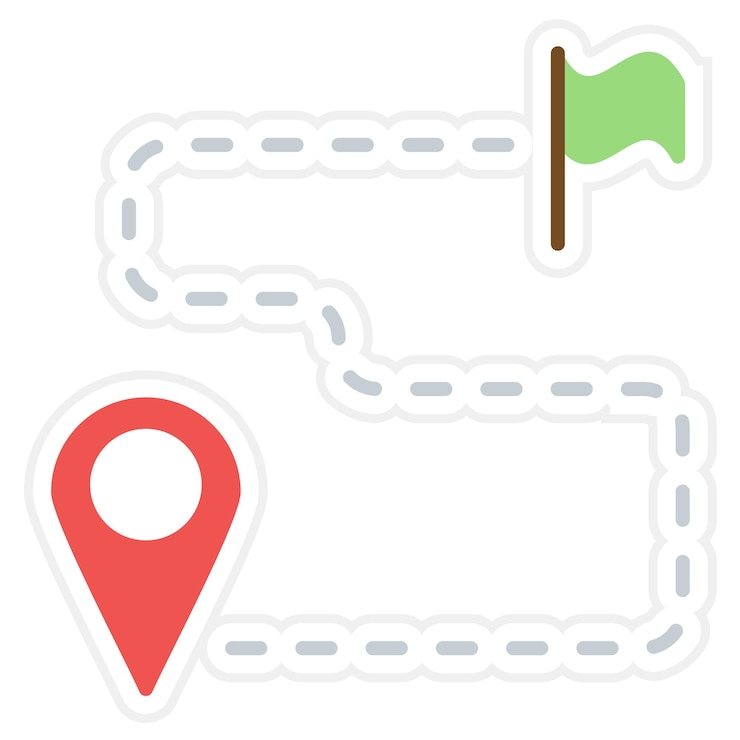 Vector destination line illustration
