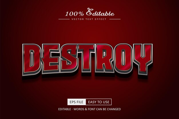 Destroy text effect editable eps file high quality