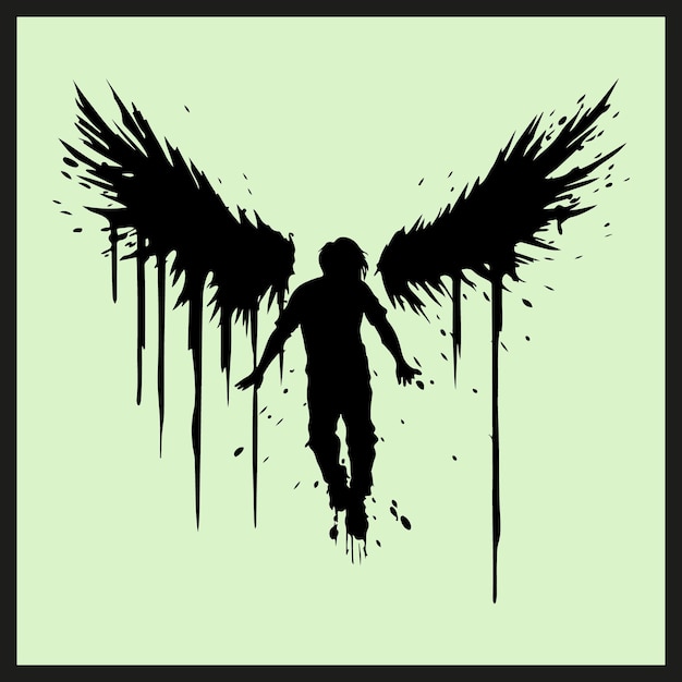 Vector destroying angel silhouette art vector illustration