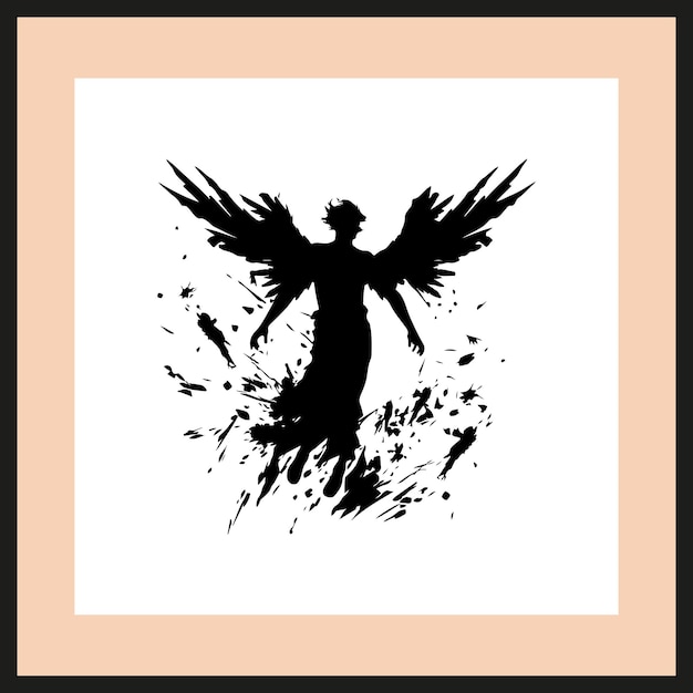 Vector destroying angel silhouette art vector illustration