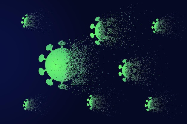 Vettore distruggere lo sfondo del coronavirus