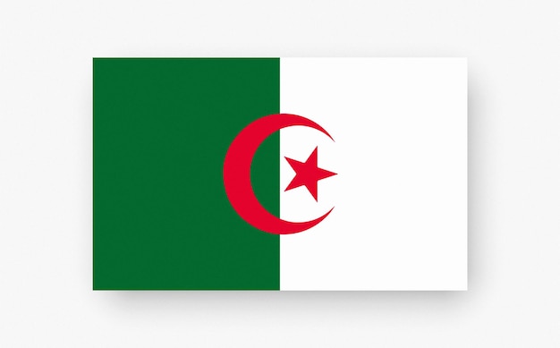 Detailed and accurate illustration of colored flag of Algeria