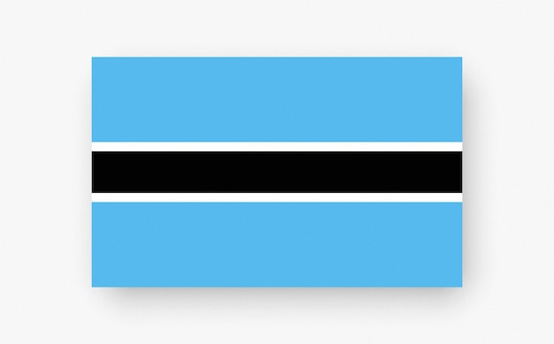 Detailed and accurate illustration of colored flag of Botswana