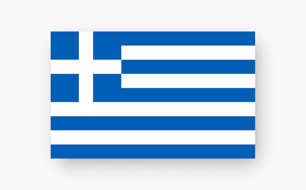Подробная и точная иллюстрация цветного флага Греции