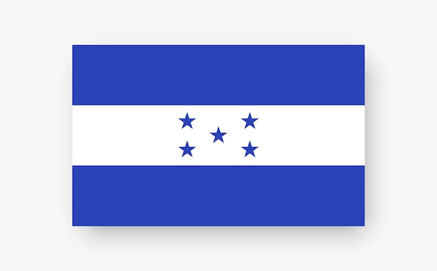 Detailed and accurate illustration of colored flag of Honduras