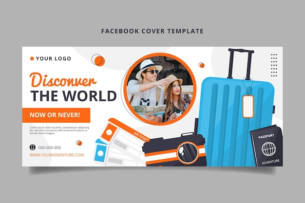 Vector detailed adventure social media cover template