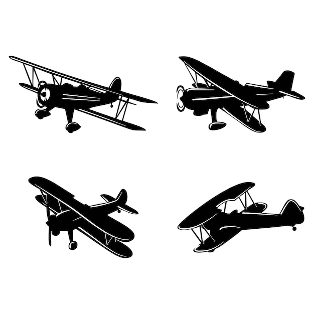 白い背景に隔離された詳細な飛行機のイラスト