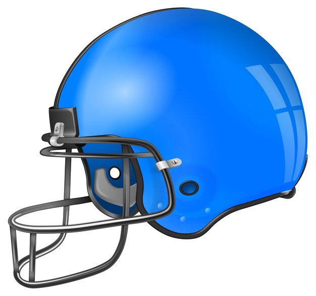 Detailed american football helmet easy to change colors side view vector isolated