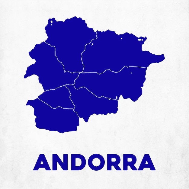 Vettore mappa dettagliata di andorra