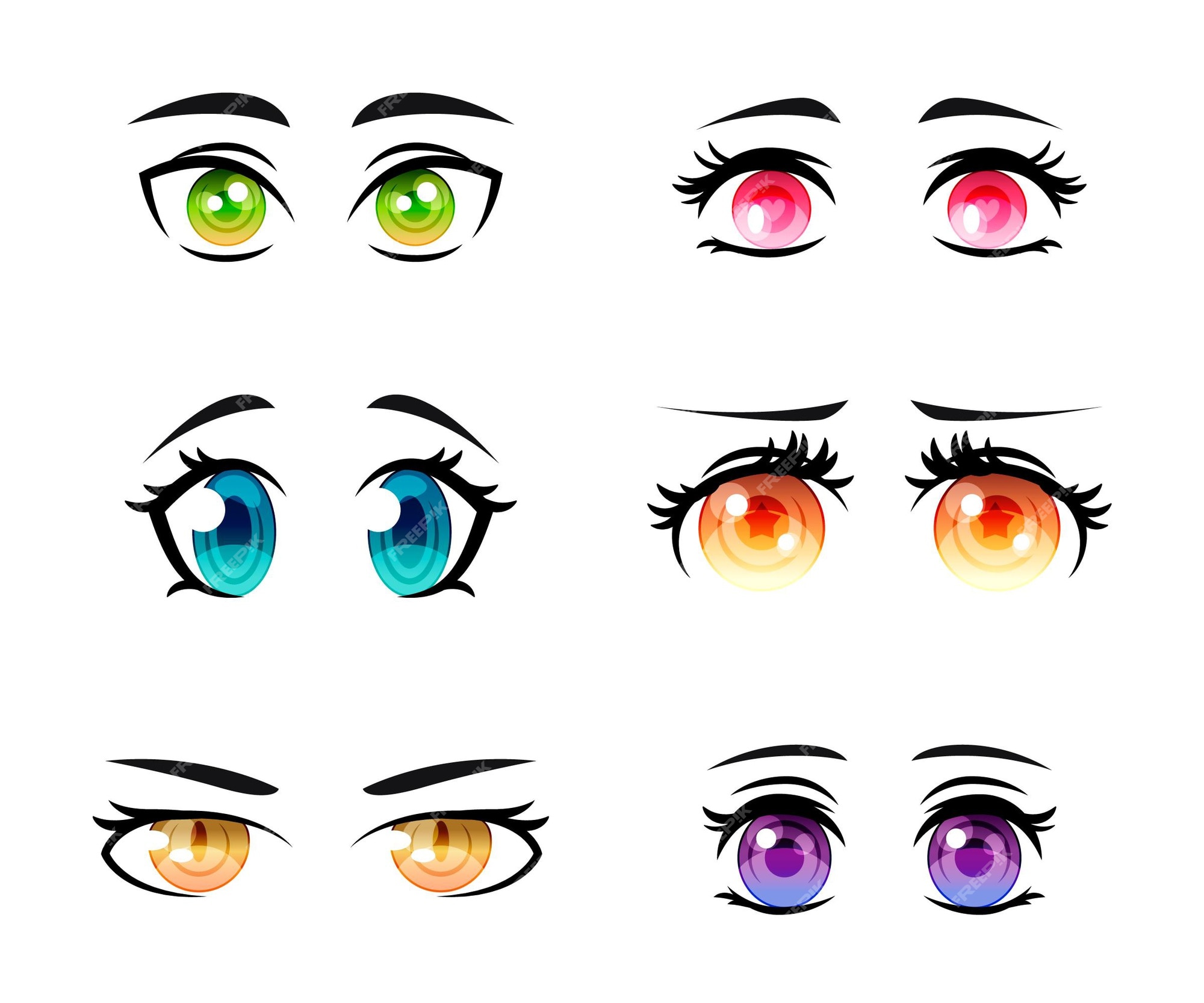 Premium Vector  Cute anime eyes. vector illustration