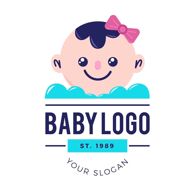 Detailed baby logo template