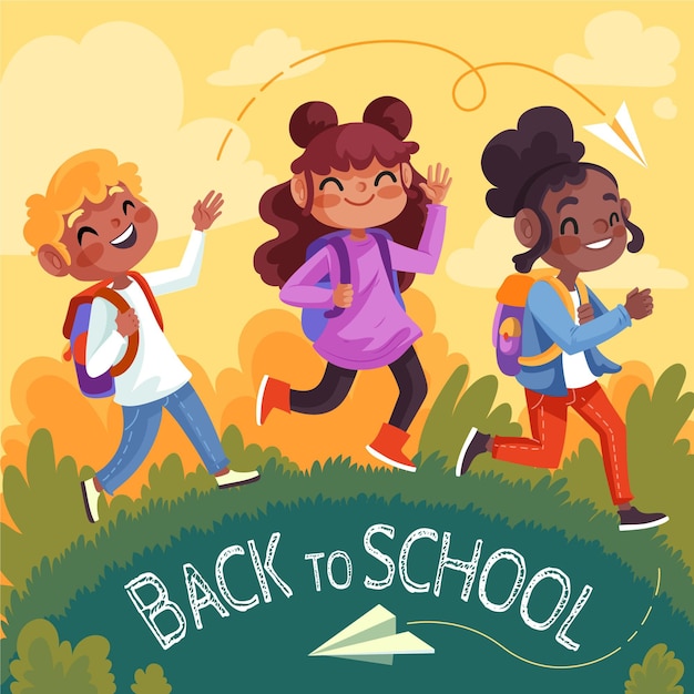 Detailed back to school background