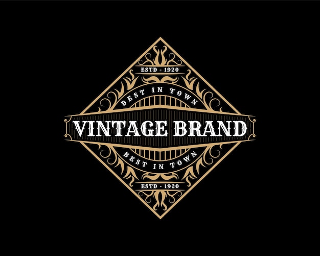 Detailed Barbershop vintage luxury lettering ornamental logo for tattoo studio barber spa salon