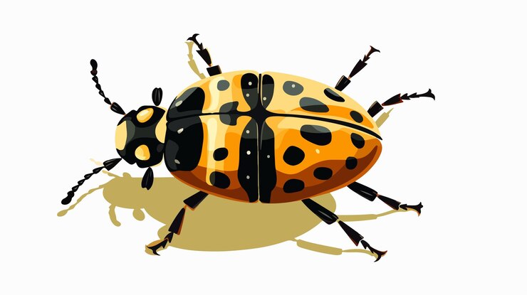 Vector detailed beetle illustration on clean white background